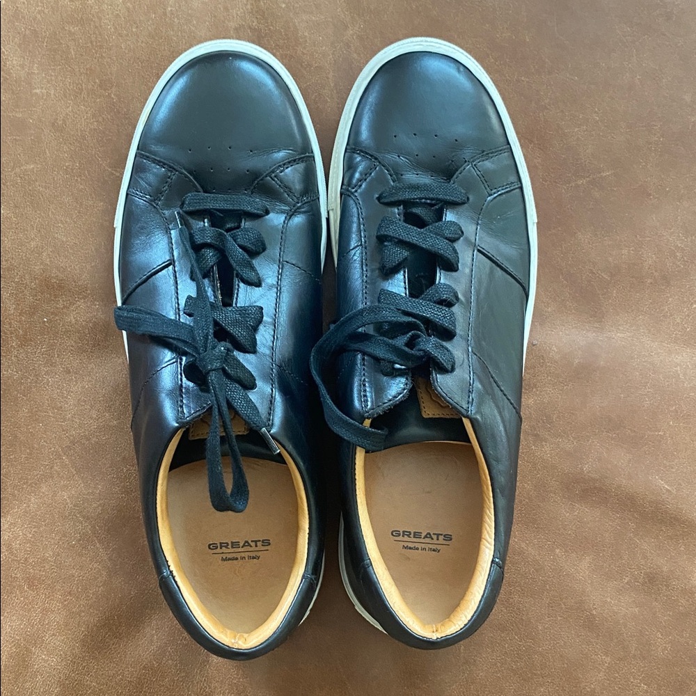 Men’s Greats Born in Brooklyn black leather Sneakers made in Italy Men’s 9.5